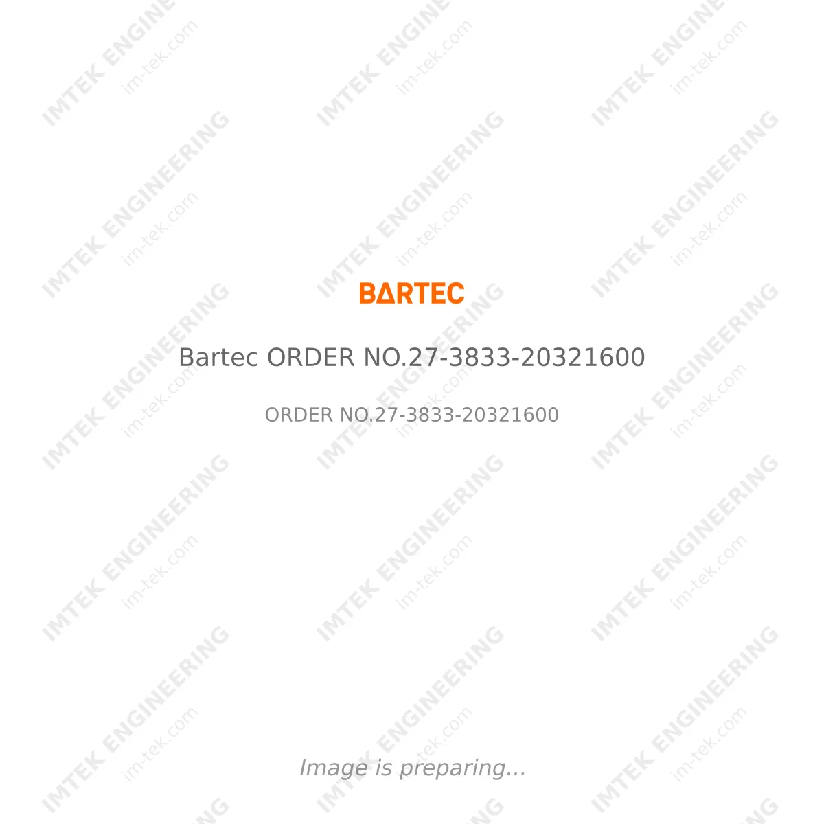 Bartec Bartec ORDER NO.27-3833-20321600 - ORDER NO.27-3833-20321600