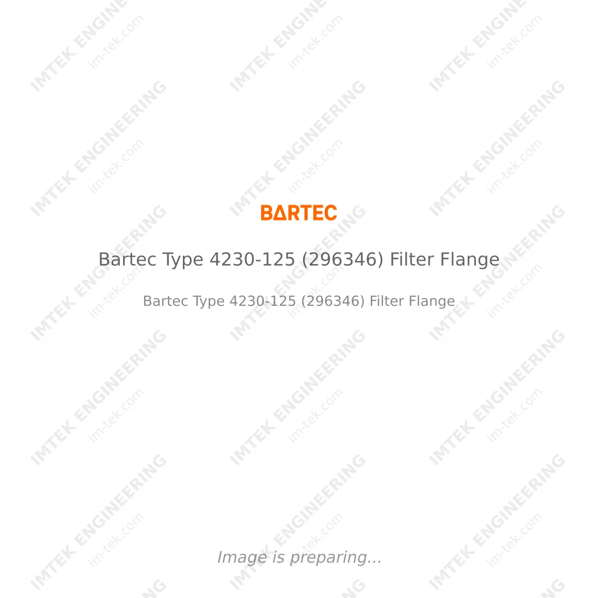 Bartec Bartec Type 4230-125 (296346) Filter Flange - Bartec Type 4230-125 (296346) Filter Flange