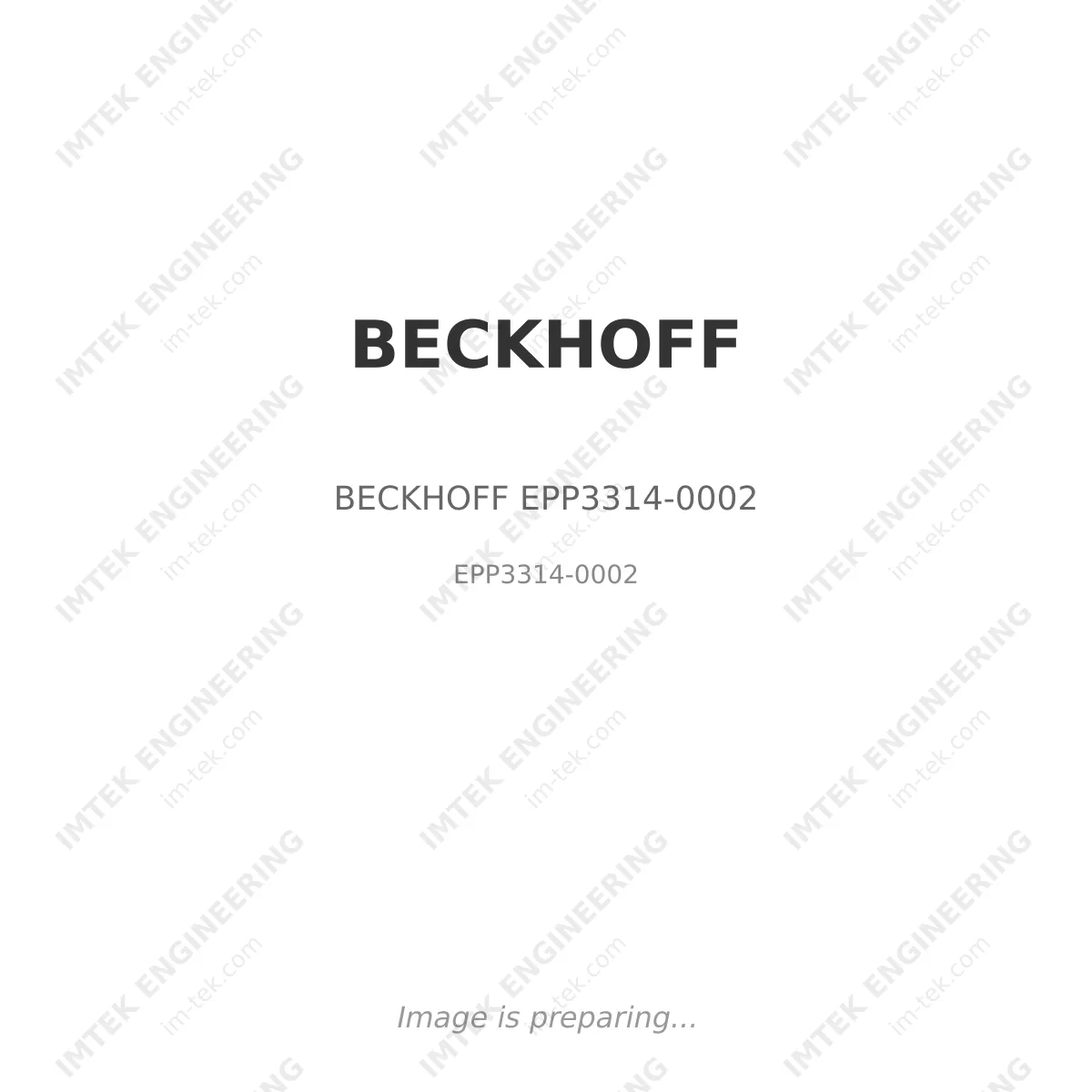BECKHOFF - BECKHOFF EPP3314-0002 BECKHOFF BECKHOFF EPP3314-0002 - EPP3314-0002
