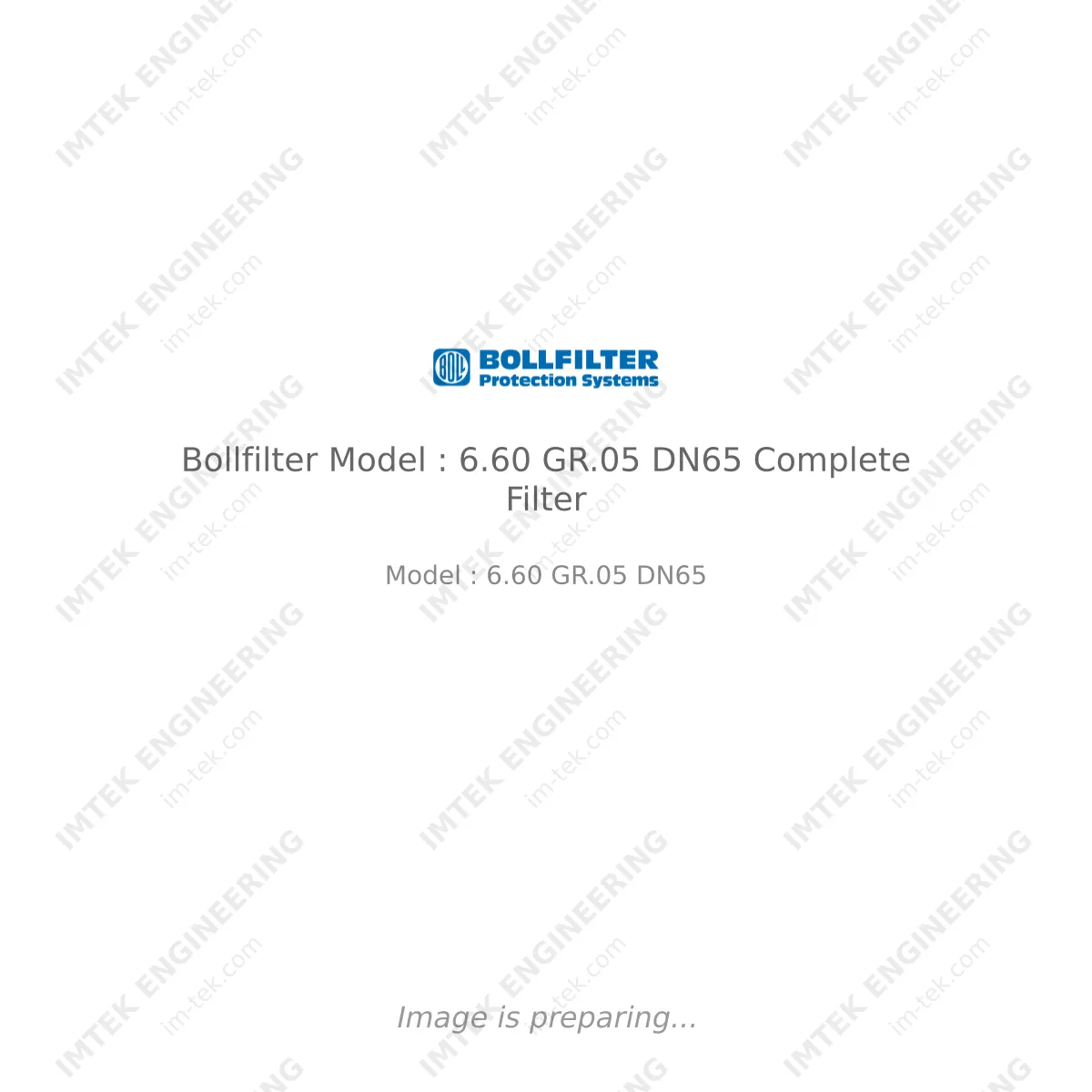 Bollfilter Bollfilter Model : 6.60 GR.05 DN65 Complete Filter - Model : 6.60 GR.05 DN65