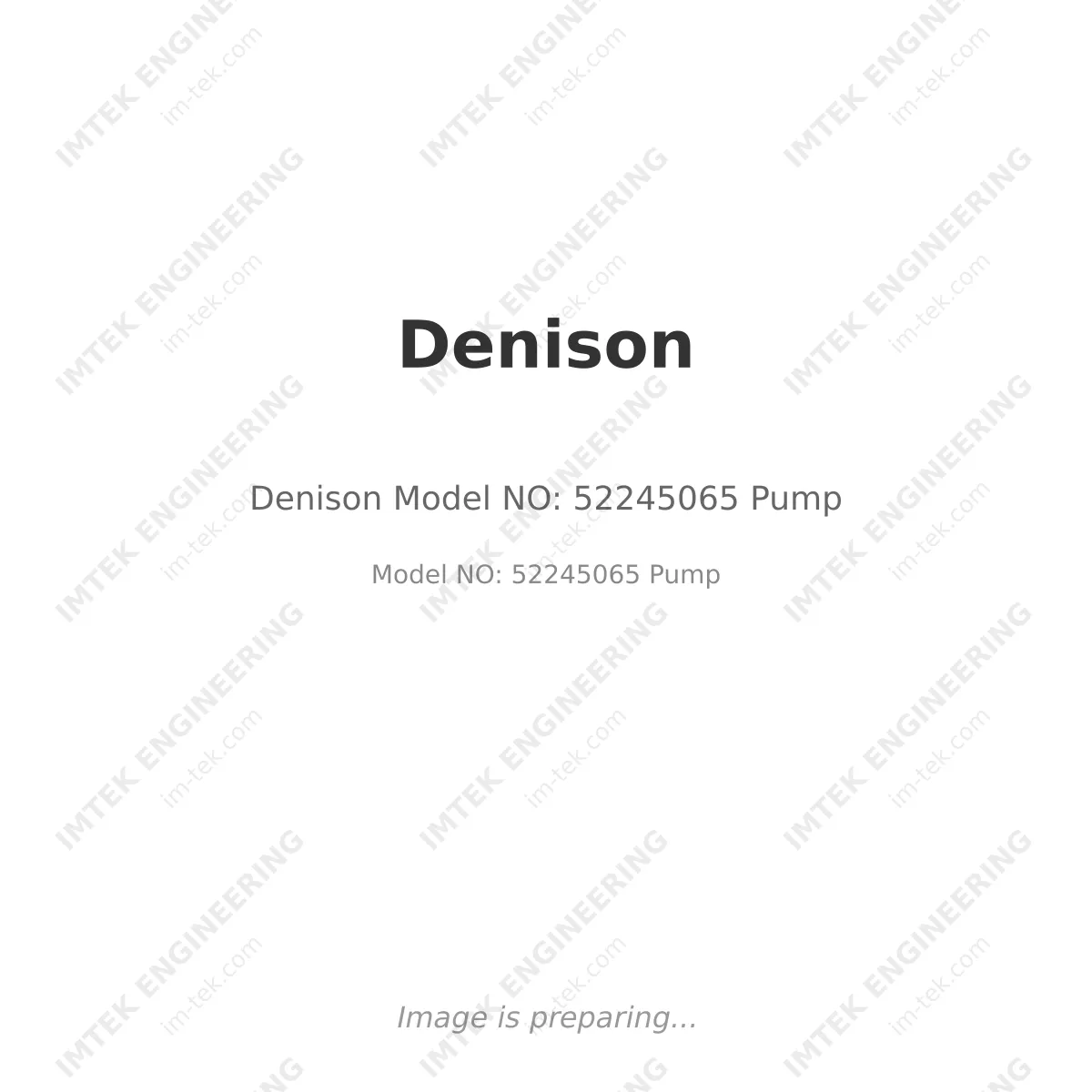 Denison Denison Model NO: 52245065 Pump - Model NO: 52245065 Pump