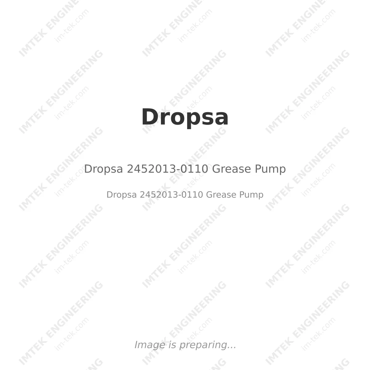 Dropsa Dropsa 2452013-0110 Grease Pump - Dropsa 2452013-0110 Grease Pump