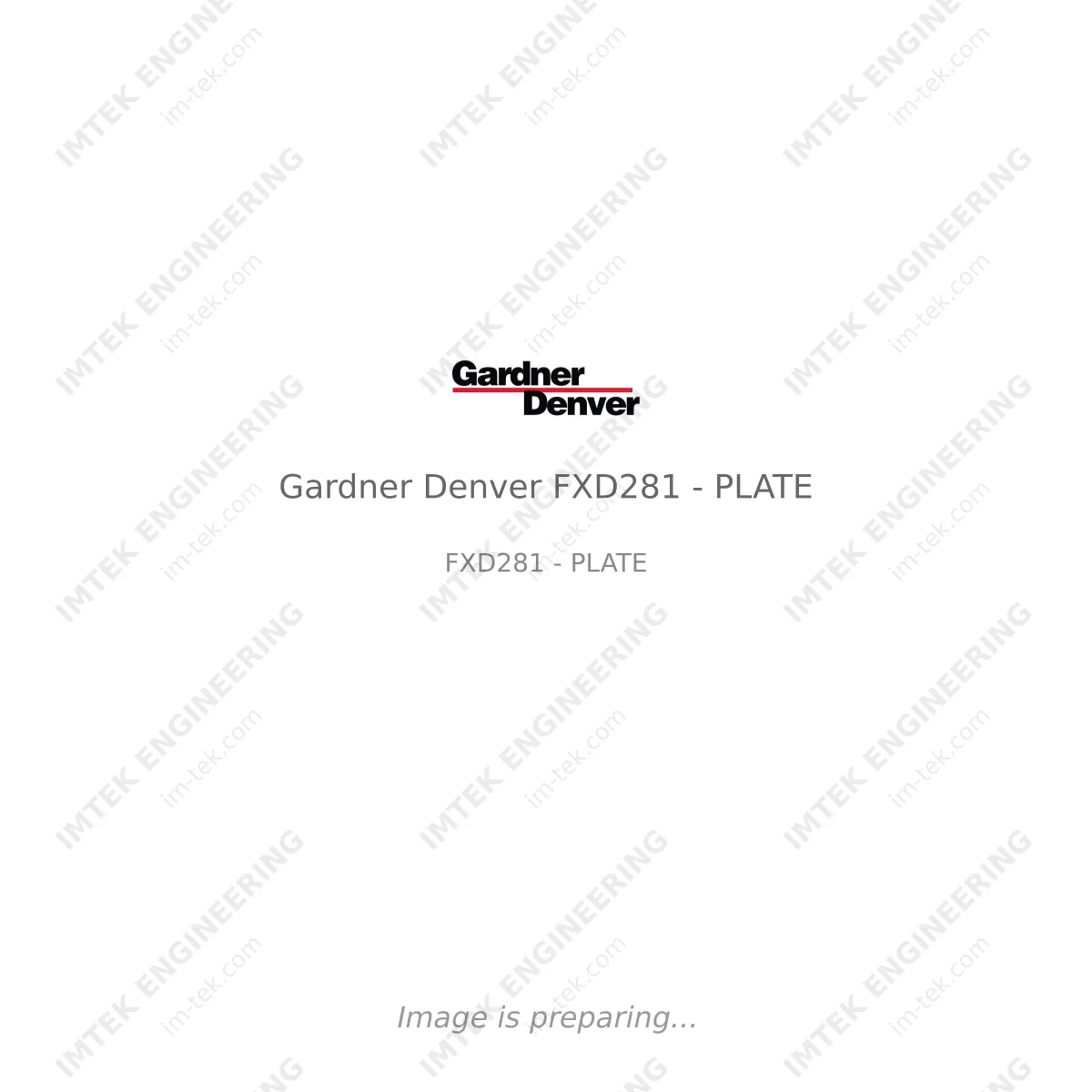 Gardner Denver Gardner Denver FXD281 - PLATE - FXD281 - PLATE