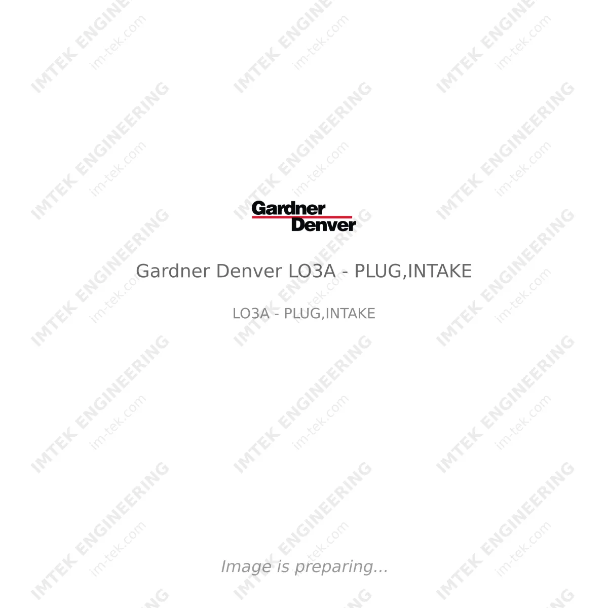 Gardner Denver Gardner Denver LO3A - PLUG,INTAKE - LO3A - PLUG,INTAKE