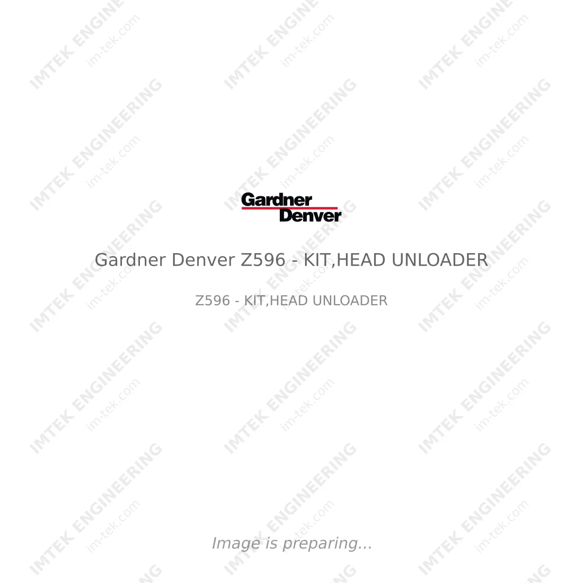 Gardner Denver Gardner Denver Z596 - KIT,HEAD UNLOADER - Z596 - KIT,HEAD UNLOADER