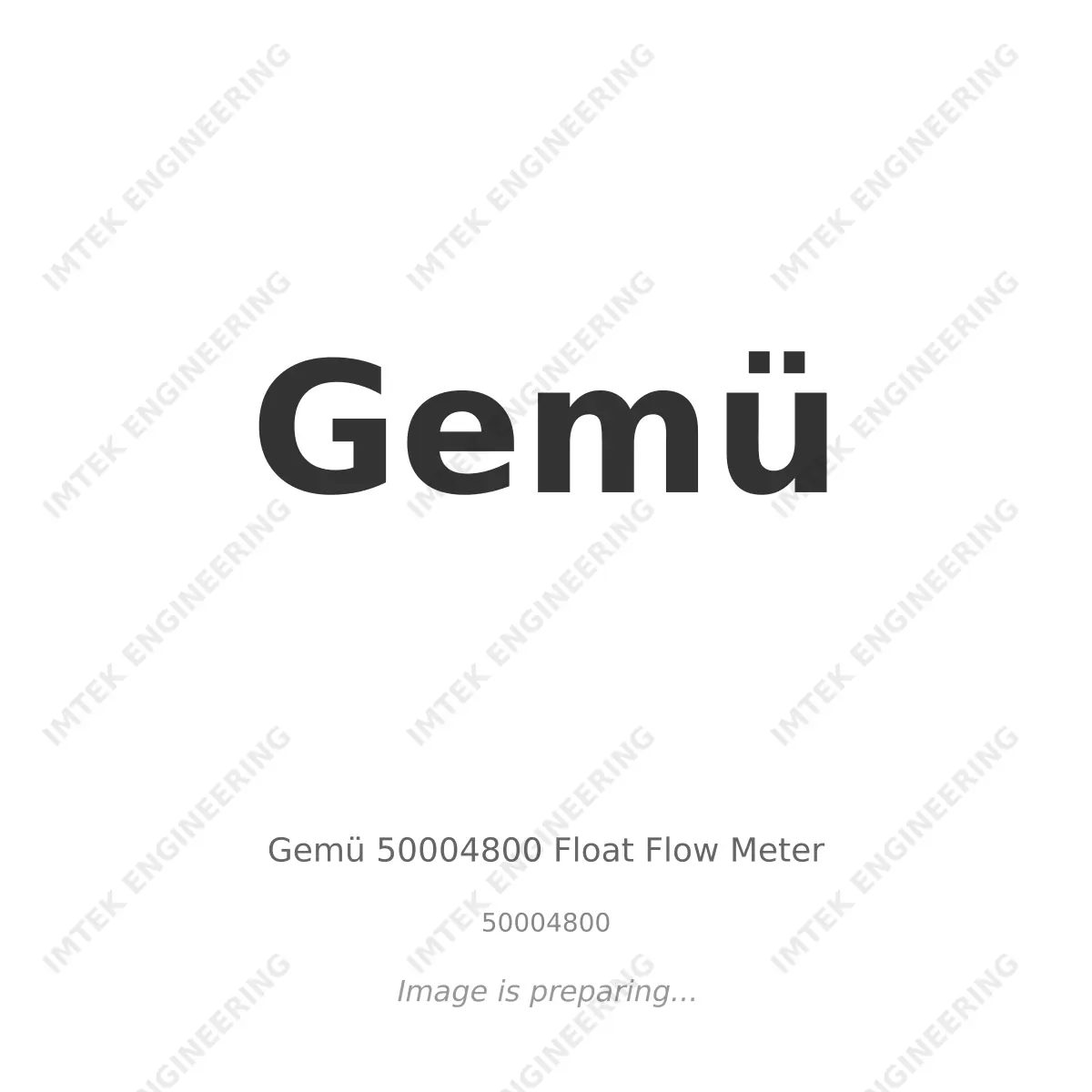 Gemü Gemu 50004800 Float Flow Meter - 50004800