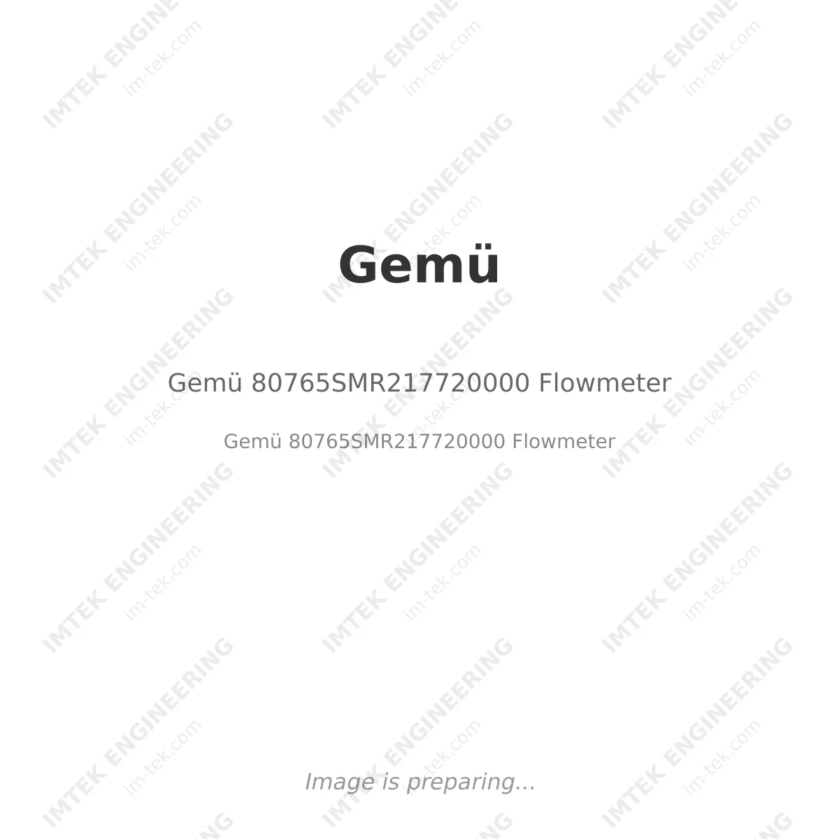 Gemü Gemü 80765SMR217720000 Flowmeter - Gemü 80765SMR217720000 Flowmeter