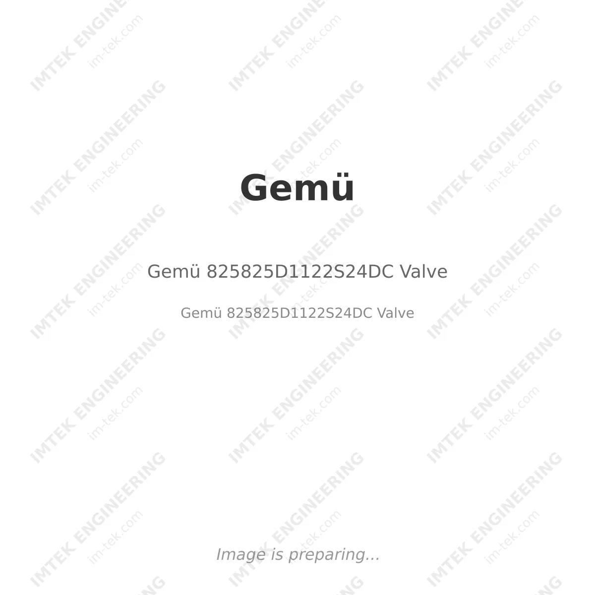 Gemü Gemü 825825D1122S24DC Valve - Gemü 825825D1122S24DC Valve