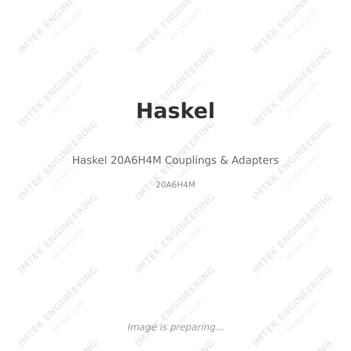 Haskel Haskel 20A6H4M Couplings & Adapters - 20A6H4M