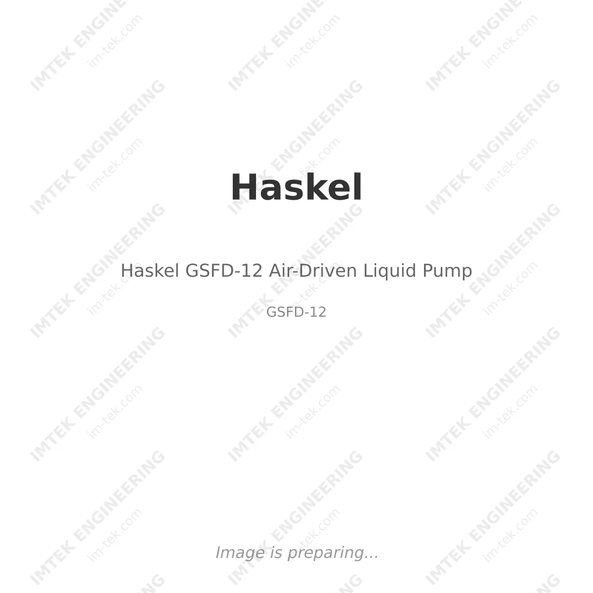 Haskel Haskel GSFD-12 Air-Driven Liquid Pump - GSFD-12