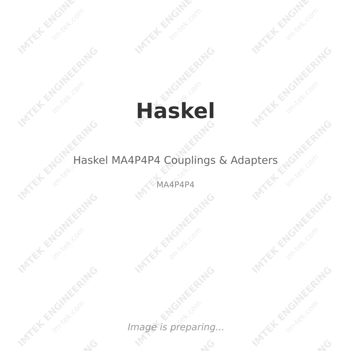 Haskel Haskel MA4P4P4 Couplings & Adapters - MA4P4P4