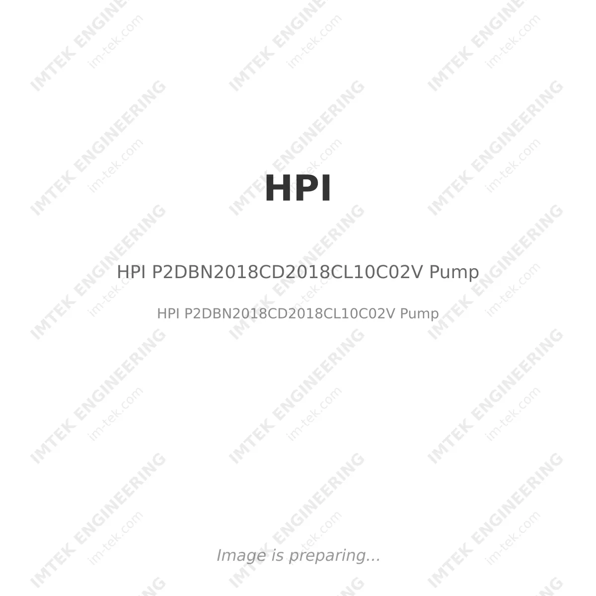 HPI HPI P2DBN2018CD2018CL10C02V Pump - HPI P2DBN2018CD2018CL10C02V Pump