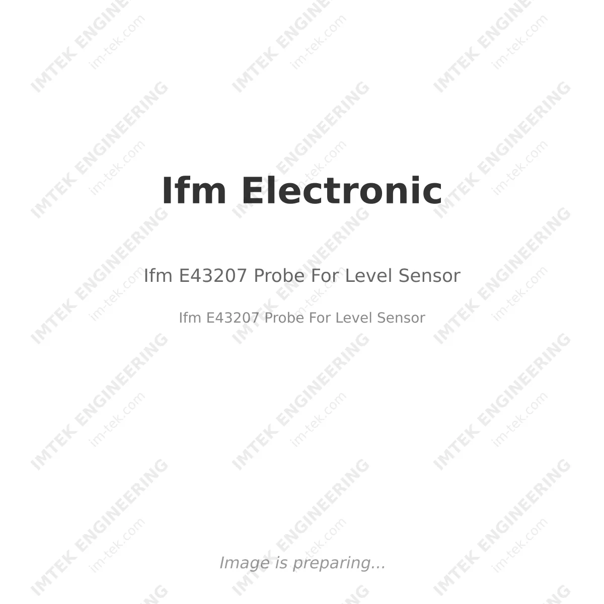 Ifm Electronic - Ifm E43207 Probe For Level Sensor Ifm Electronic Ifm E43207 Probe For Level Sensor - Ifm E43207 Probe For Level Sensor