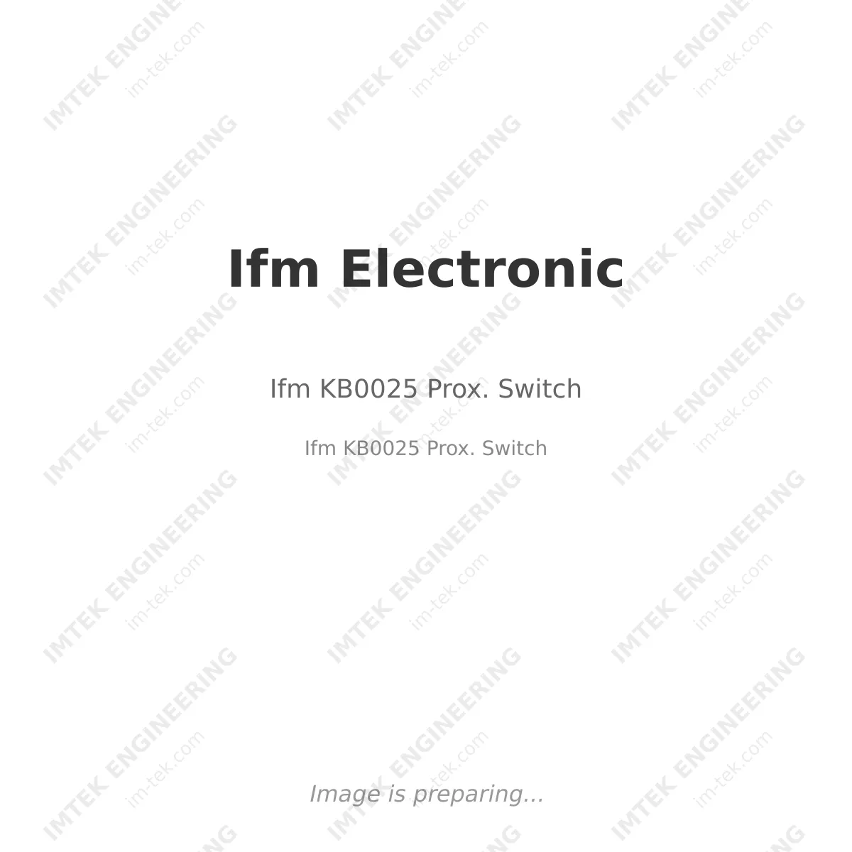 Ifm Electronic Ifm KB0025 Prox. Switch - Ifm KB0025 Prox. Switch