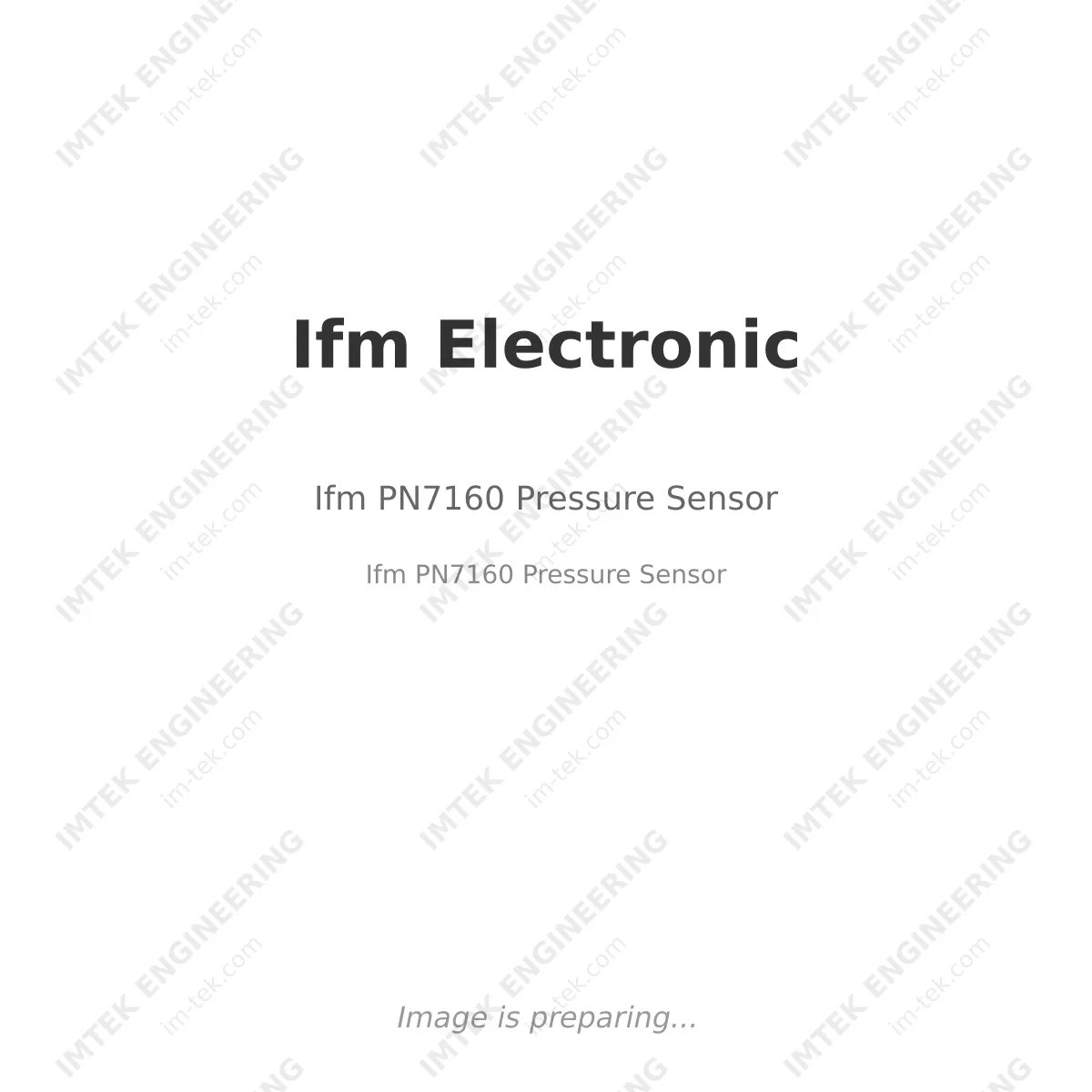 Ifm Electronic Ifm PN7160 Pressure Sensor - Ifm PN7160 Pressure Sensor