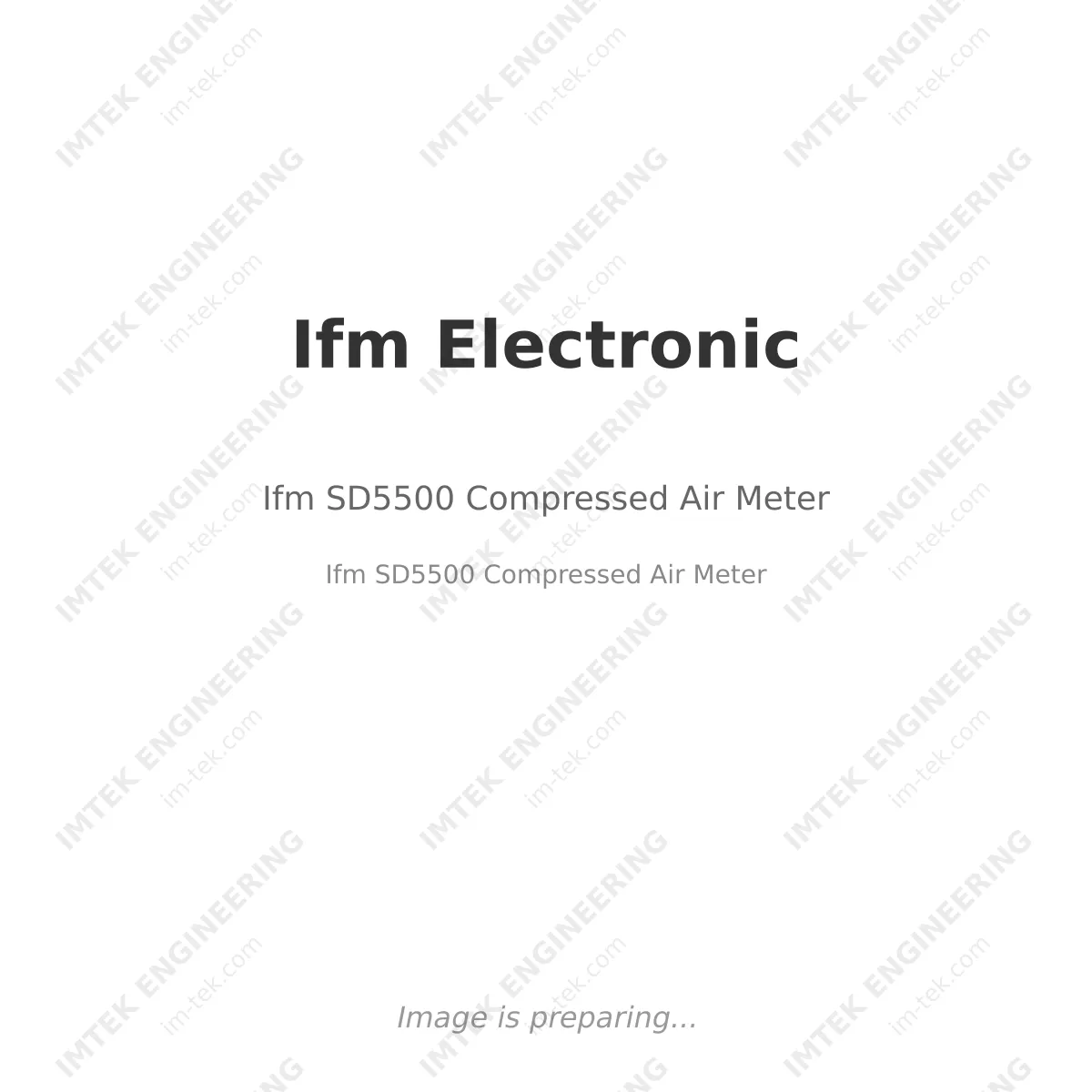 Ifm Electronic Ifm SD5500 Compressed Air Meter - Ifm SD5500 Compressed Air Meter