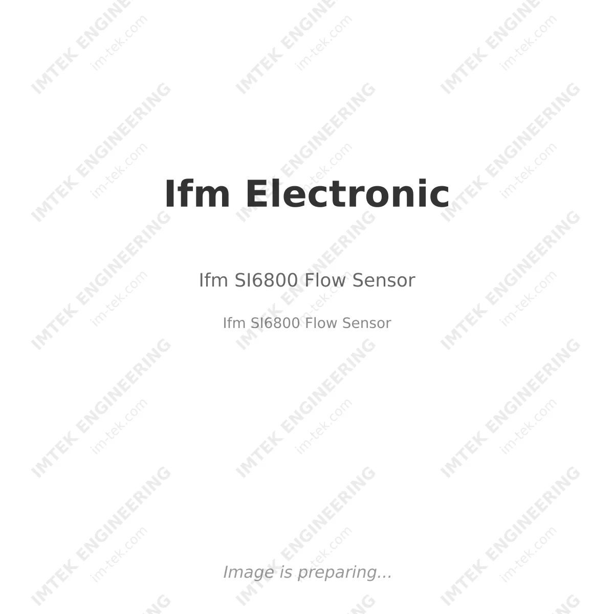 Ifm Electronic Ifm SI6800 Flow Sensor - Ifm SI6800 Flow Sensor