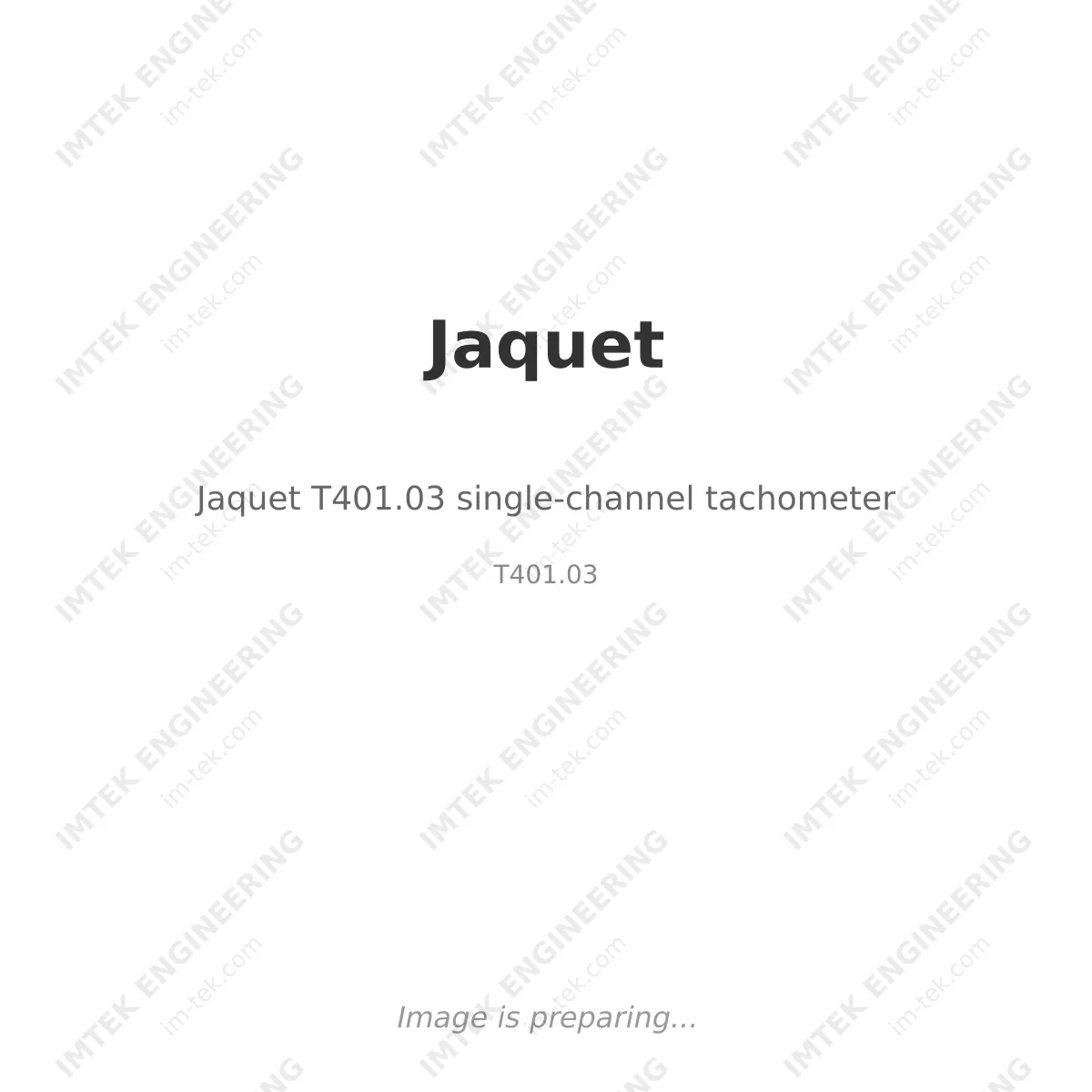 Jaquet Jaquet T401.03 single-channel tachometer - T401.03