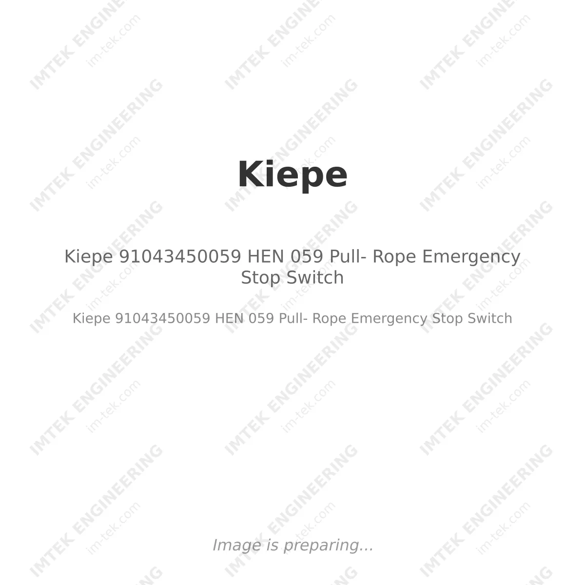Kiepe Kiepe 91043450059 HEN 059 Pull- Rope Emergency Stop Switch - Kiepe 91043450059 HEN 059 Pull- Rope Emergency Stop Switch