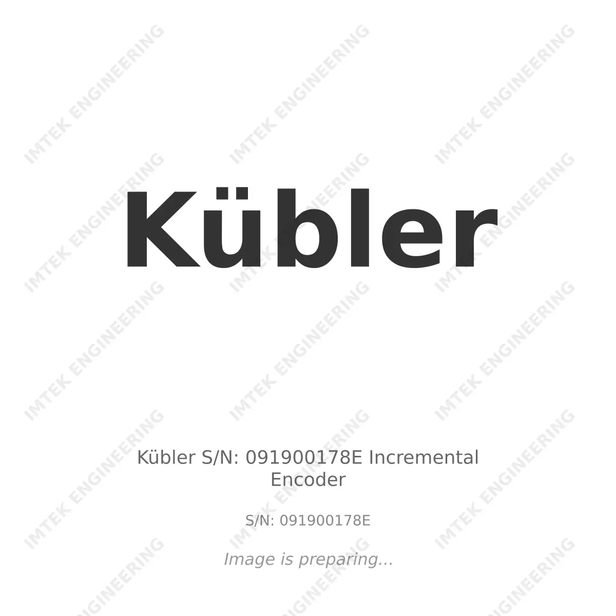 Kübler Kubler S/N: 091900178E Incremental Encoder - S/N: 091900178E