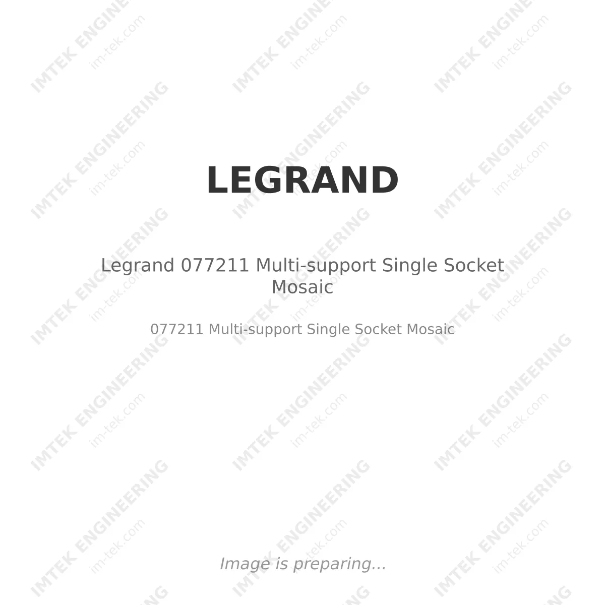 LEGRAND Legrand 077211 Multi-support Single Socket Mosaic - 077211 Multi-support Single Socket Mosaic