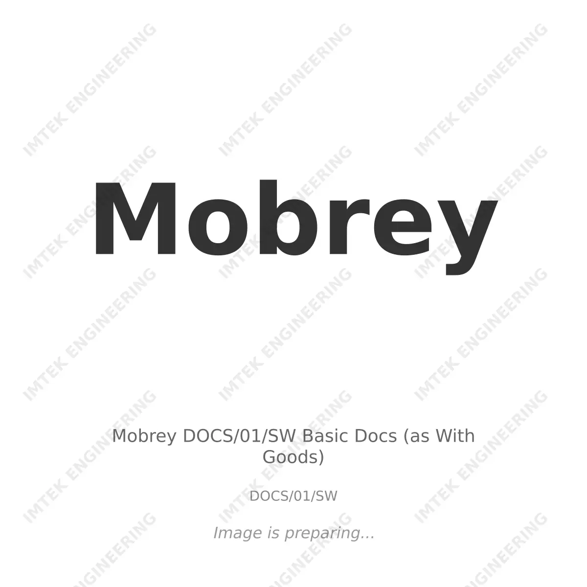 Mobrey Mobrey DOCS/01/SW Basic Docs (as With Goods) - DOCS/01/SW