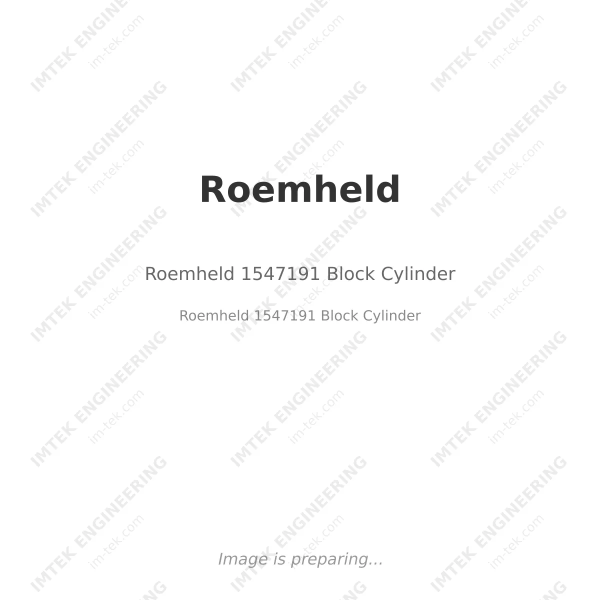 Roemheld Roemheld 1547191 Block Cylinder - Roemheld 1547191 Block Cylinder