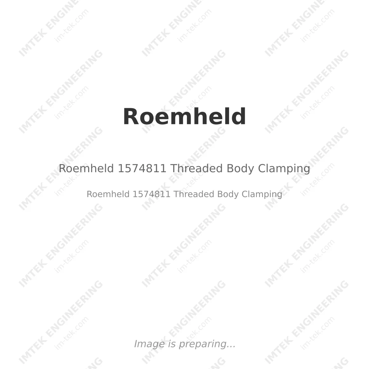 Roemheld Roemheld 1574811 Threaded Body Clamping - Roemheld 1574811 Threaded  Body Clamping