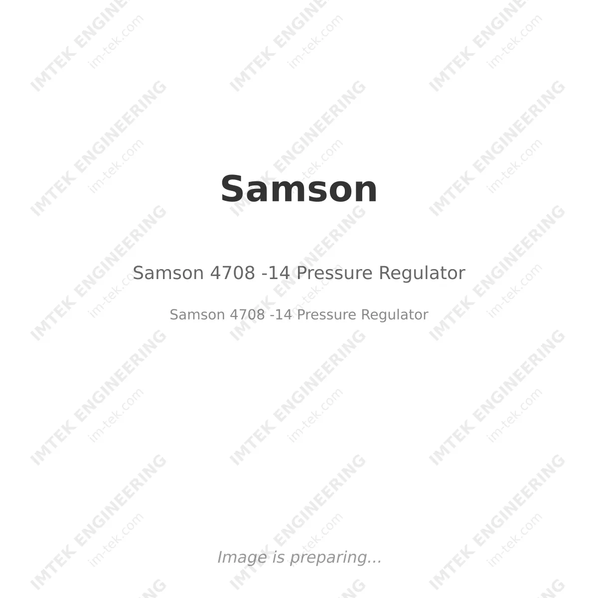 Samson Samson 4708 -14 Pressure Regulator - Samson 4708 -14   Pressure Regulator