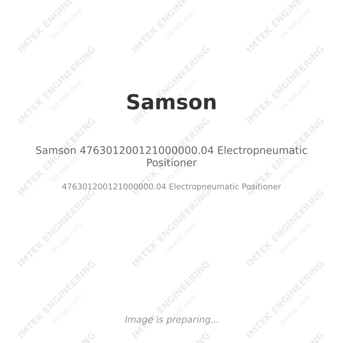 Samson Samson 476301200121000000.04 Electropneumatic Positioner - 476301200121000000.04 Electropneumatic Positioner