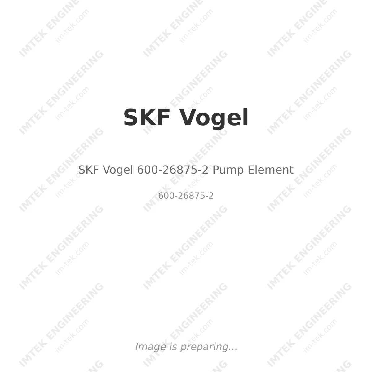 SKF Vogel SKF Vogel 600-26875-2 Pump Element - 600-26875-2