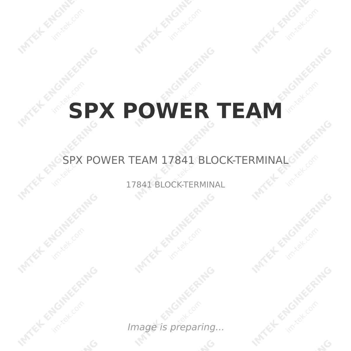 SPX POWER TEAM SPX POWER TEAM 17841 BLOCK-TERMINAL - 17841 BLOCK-TERMINAL