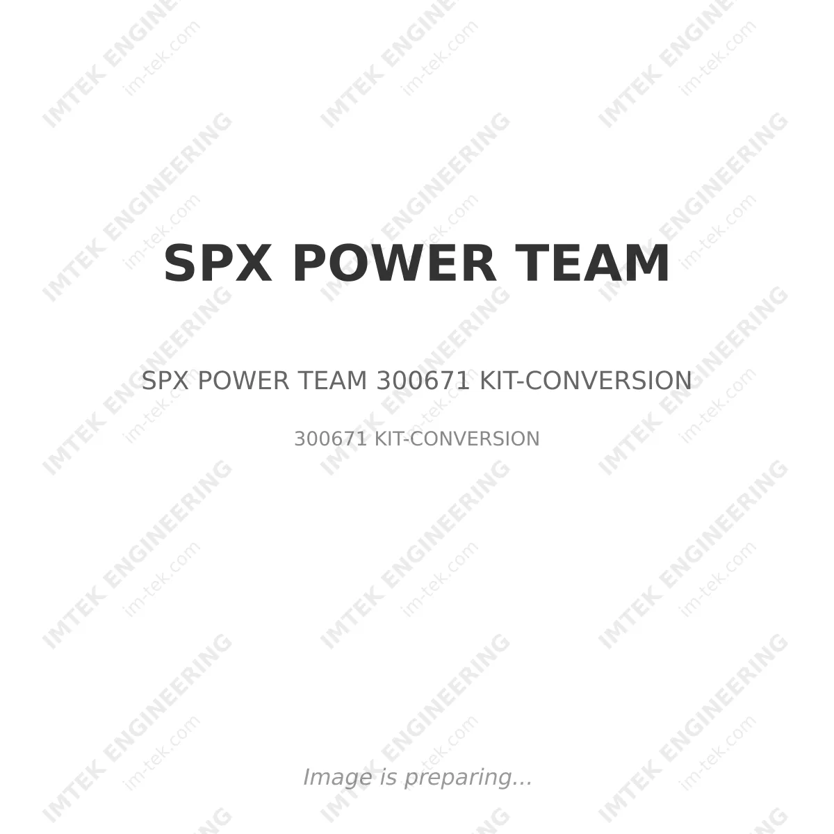 SPX POWER TEAM SPX POWER TEAM 300671 KIT-CONVERSION - 300671 KIT-CONVERSION