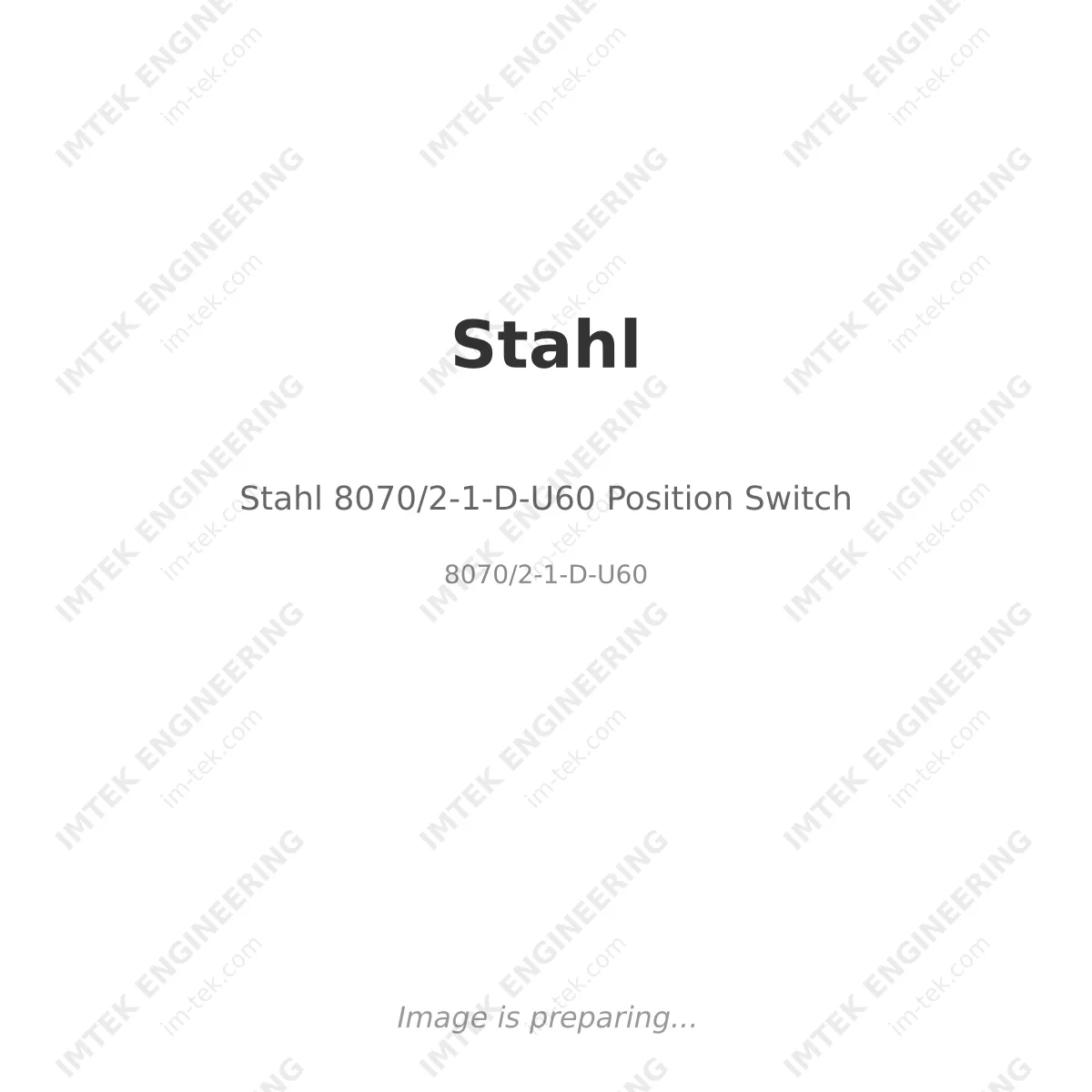 Stahl Stahl 8070/2-1-D-U60 Position Switch - 8070/2-1-D-U60