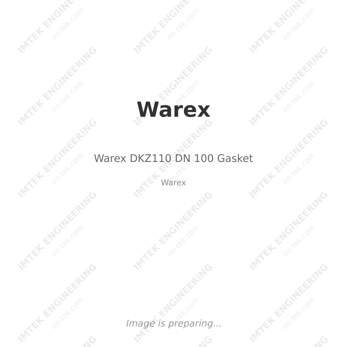 Warex Warex DKZ110 DN 100 Gasket - Warex