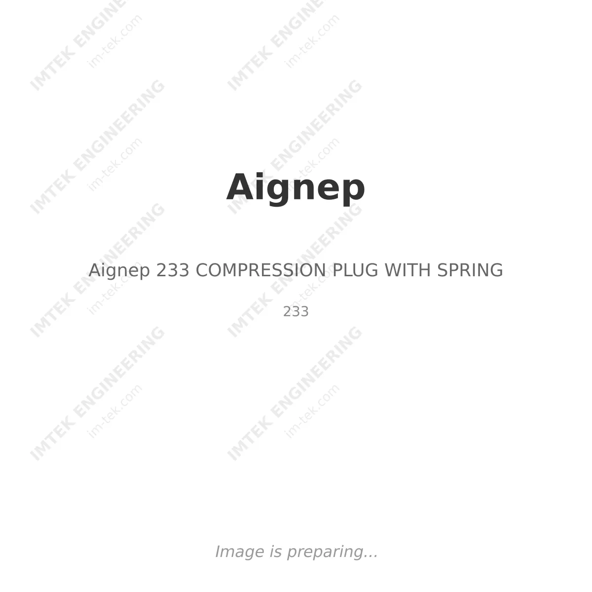 Aignep Aignep 233 COMPRESSION PLUG WITH SPRING - 233