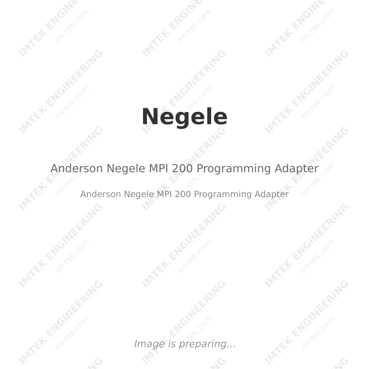 Negele Anderson Negele MPI 200 Programming Adapter - Anderson Negele MPI 200 Programming Adapter