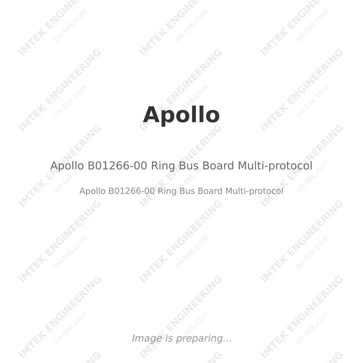 Apollo Apollo B01266-00 Ring Bus Board Multi-protocol - Apollo B01266-00 Ring Bus Board Multi-protocol