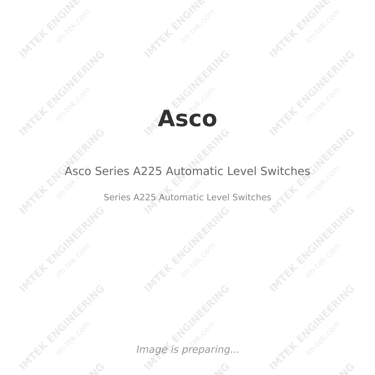 Asco Asco Series A225 Automatic Level Switches - Series A225 Automatic Level Switches