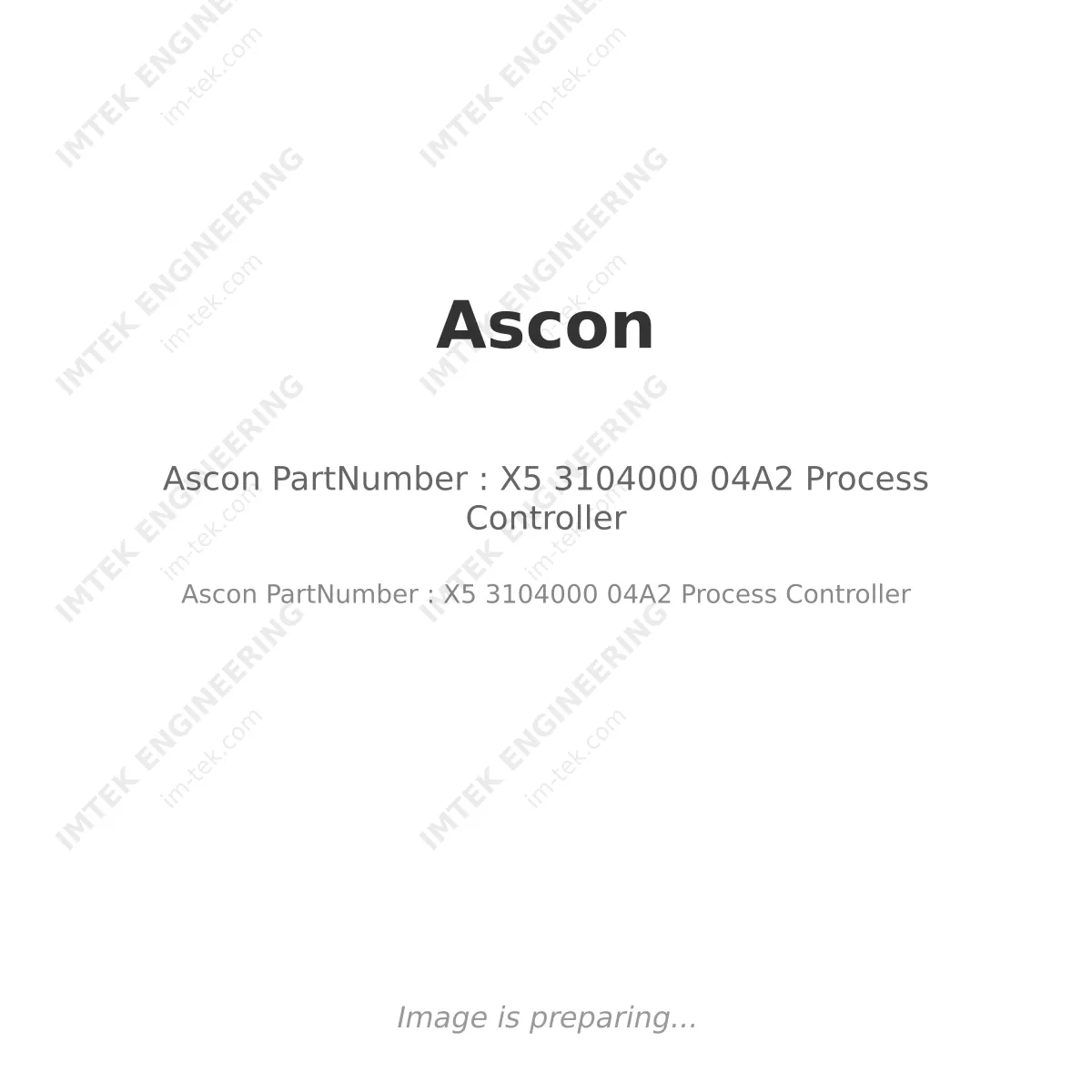 Ascon Ascon PartNumber : X5 3104000 04A2 Process Controller - Ascon PartNumber : X5 3104000  04A2 Process Controller