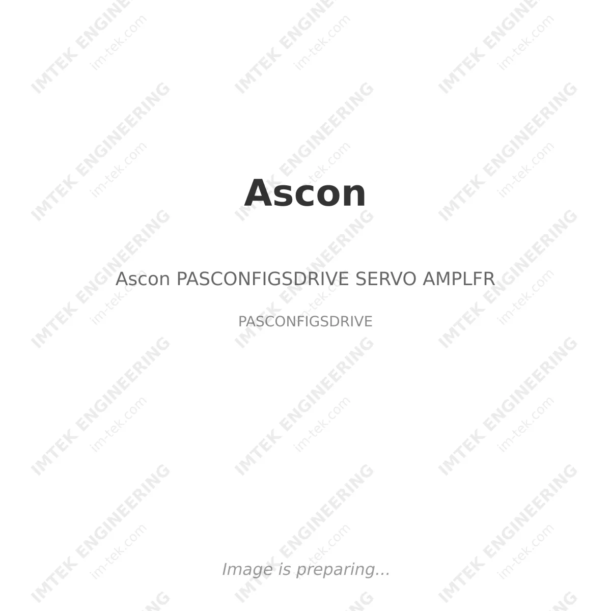 Ascon Ascon PASCONFIGSDRIVE SERVO AMPLFR - PASCONFIGSDRIVE