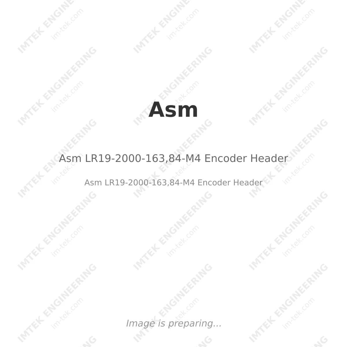 Asm Asm LR19-2000-163,84-M4 Encoder Header - Asm LR19-2000-163,84-M4 Encoder Header