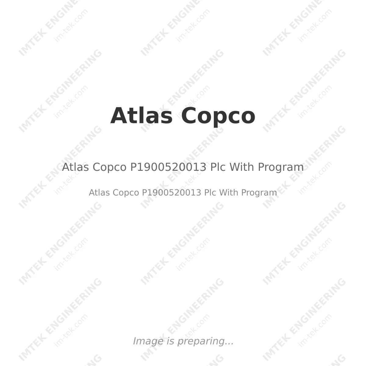 Atlas Copco Atlas Copco P1900520013 Plc With Program - Atlas Copco P1900520013 Plc With Program