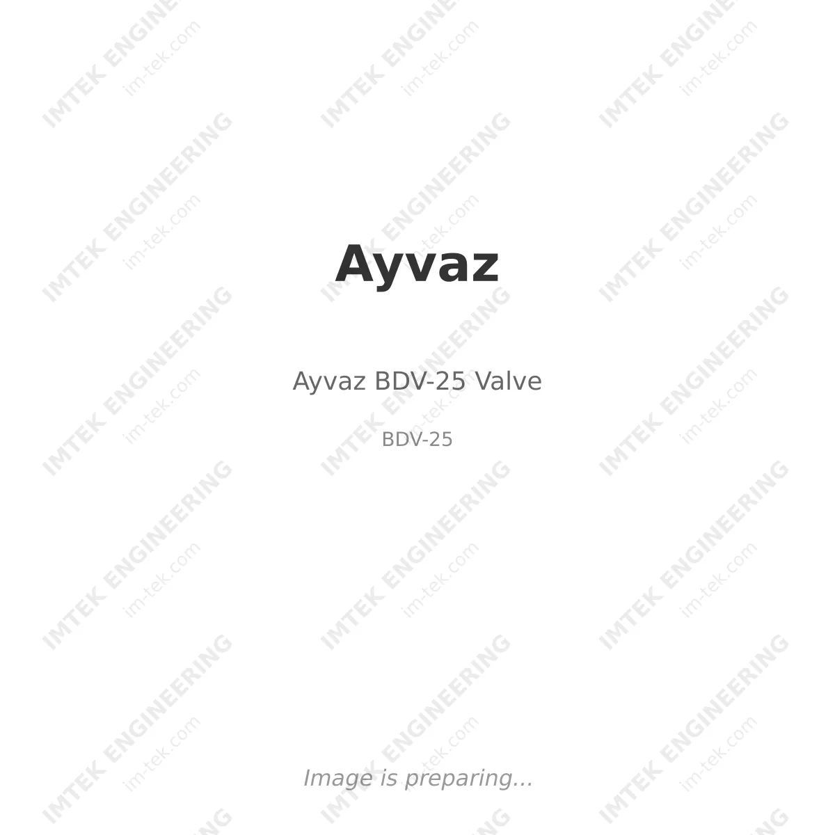 Ayvaz Ayvaz BDV-25 Valve - BDV-25