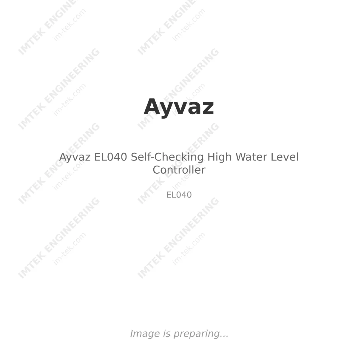 Ayvaz Ayvaz EL040 Self-Checking High Water Level Controller - EL040
