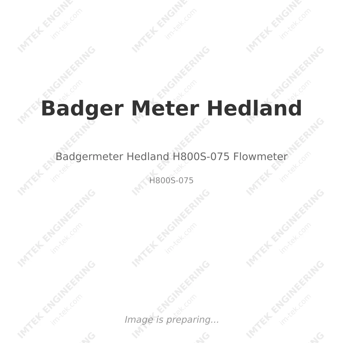 Badger Meter Hedland Badgermeter Hedland H800S-075 Flowmeter - H800S-075