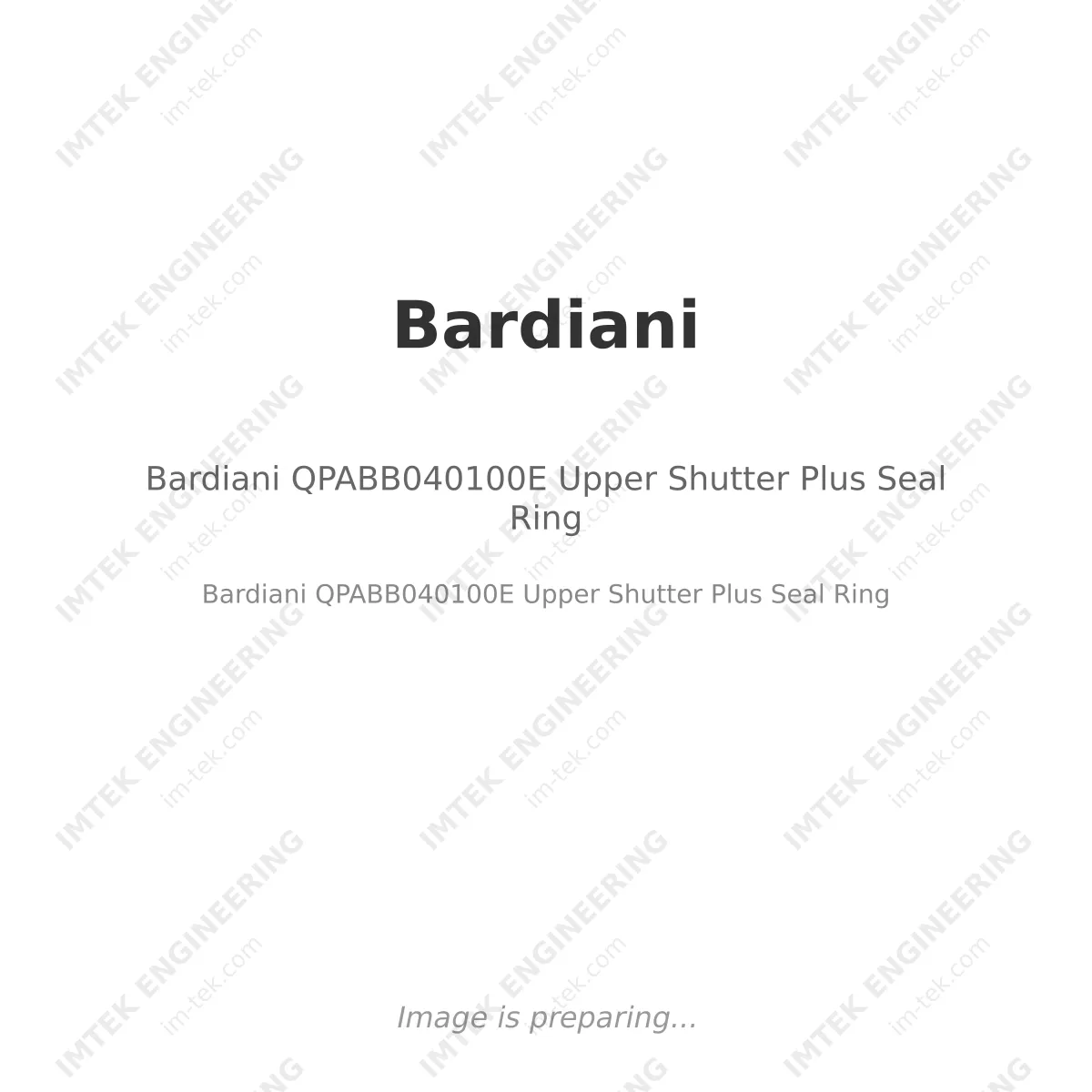Bardiani Bardiani QPABB040100E Upper Shutter Plus Seal Ring - Bardiani QPABB040100E Upper Shutter Plus Seal Ring
