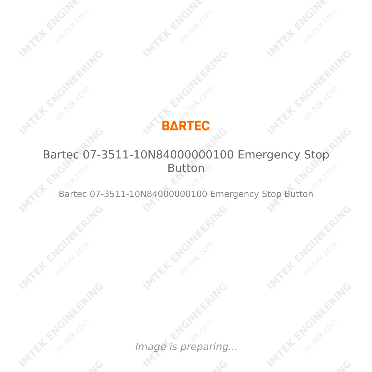 Bartec Bartec 07-3511-10N84000000100 Emergency Stop Button - Bartec 07-3511-10N84000000100 Emergency Stop Button