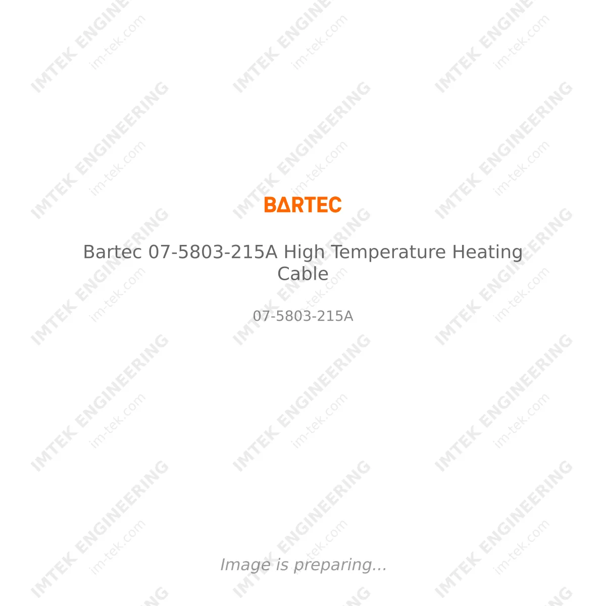 Bartec Bartec 07-5803-215A High Temperature Heating Cable - 07-5803-215A