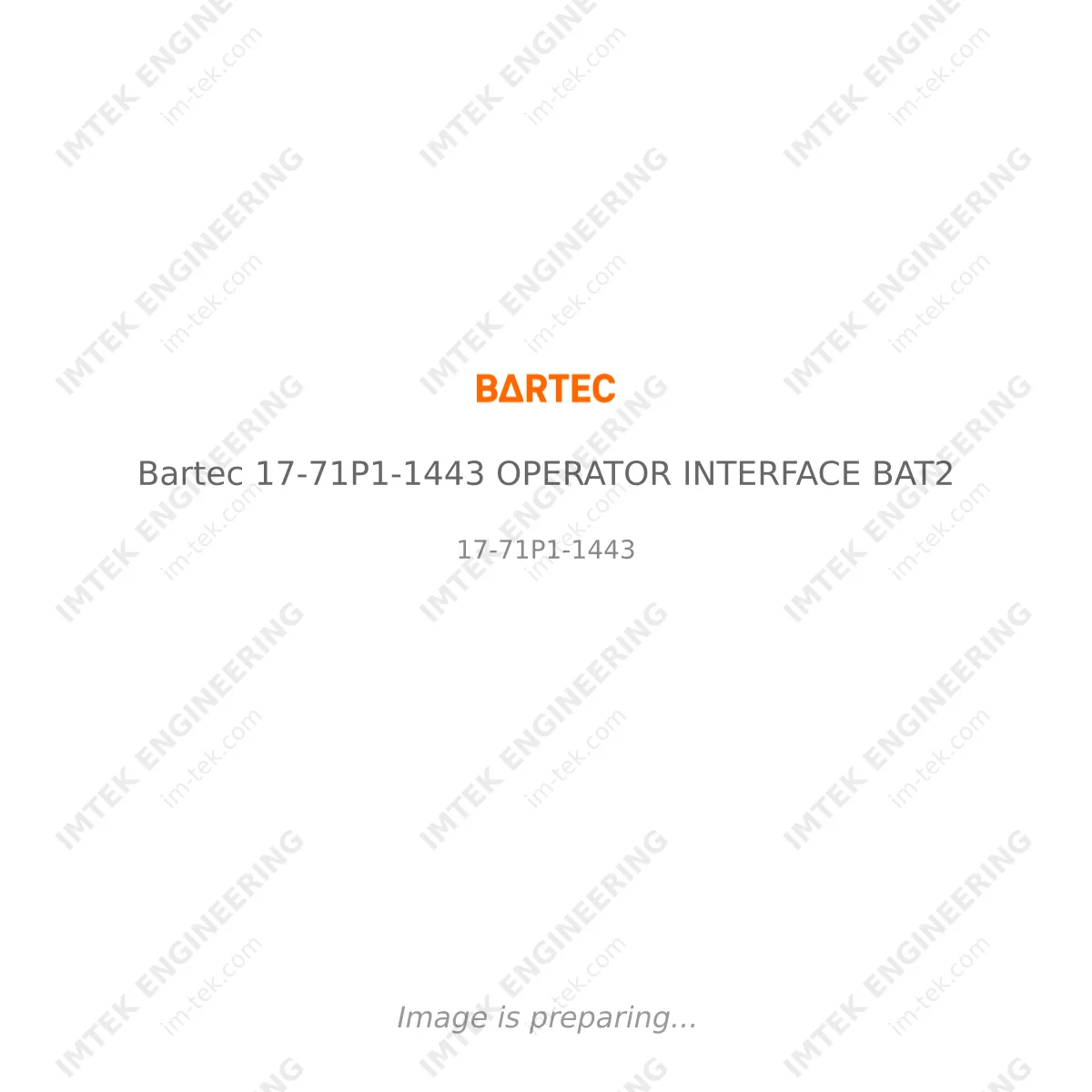 Bartec Bartec 17-71P1-1443 OPERATOR INTERFACE BAT2 - 17-71P1-1443